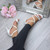 Model wearing White Satin Mid Heel Strappy Crossover Sandals
