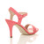 Back right side view of Coral Suede High Heel Strappy Buckle Sandals