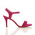 Right side view of Fuchsia Pink Suede High Heel Strappy Buckle Sandals