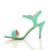 Left side view of Mint Suede High Heel Strappy Buckle Sandals