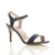Front right side view of Navy PU High Heel Strappy Buckle Sandals