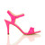 Right side view of Neon Fuchsia Patent High Heel Strappy Buckle Sandals