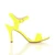 Right side view of Neon Yellow Patent High Heel Strappy Buckle Sandals