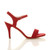 Right side view of Red Suede High Heel Strappy Buckle Sandals