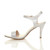 Left side view of Silver Glitter High Heel Strappy Buckle Sandals