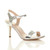 Front right side view of Silver PU High Heel Strappy Buckle Sandals