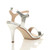 Back right side view of Silver PU High Heel Strappy Buckle Sandals
