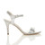 Right side view of Silver Satin High Heel Strappy Buckle Sandals