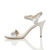 Left side view of Silver Satin High Heel Strappy Buckle Sandals
