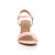 Front view of Baby Pink Suede High Heel Strappy Buckle Sandals