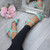 Model wearing Mint Suede High Heel Strappy Buckle Sandals