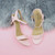 Baby Pink Suede High Heel Strappy Buckle Sandals