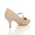 Back right side view of Nude Suede Mid Heel Mary Jane Court Shoes Back right side view of Nude Suede Mid Heel Mary Jane Court Shoes