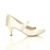 Right side view of Ivory Satin Mid Heel Mary Jane Court Shoes Right side view of Ivory Satin Mid Heel Mary Jane Court Shoes