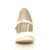 Front view of Ivory Satin Mid Heel Mary Jane Court Shoes Front view of Ivory Satin Mid Heel Mary Jane Court Shoes