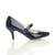 Right side view of Navy Patent Mid Heel Mary Jane Court Shoes Right side view of Navy Patent Mid Heel Mary Jane Court Shoes
