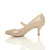Left side view of Nude Patent Mid Heel Mary Jane Court Shoes Left side view of Nude Patent Mid Heel Mary Jane Court Shoes