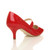 Back right side view of Red Patent Mid Heel Mary Jane Court Shoes