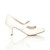 Right side view of White Patent Mid Heel Mary Jane Court Shoes Right side view of White Patent Mid Heel Mary Jane Court Shoes
