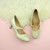 Nude Patent Mid Heel Mary Jane Court Shoes