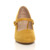 Front view of Mustard Suede Mid Heel Mary Jane Court Shoes Front view of Mustard Suede Mid Heel Mary Jane Court Shoes
