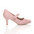 Right side view of Pale Pink Suede Mid Heel Mary Jane Court Shoes Right side view of Pale Pink Suede Mid Heel Mary Jane Court Shoes