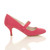Right side view of Coral Suede Mid Heel Mary Jane Court Shoes Right side view of Coral Suede Mid Heel Mary Jane Court Shoes