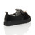 Back right side view of Black Diamante Bunny Ears Plimsolls Trainers