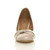 Front view of Nude Patent Mid Heel Ruched Court Shoes