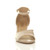 Front view of Nude Patent Low Mid Wedge Heel Ankle Strap Sandals