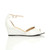 Right side view of White PU Low Mid Wedge Heel Ankle Strap Sandals