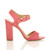Right side view of Coral Suede High Block Heel Sandals
