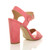 Back right side view of Coral Suede High Block Heel Sandals