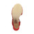 Bottom view of the sole of Red Suede High Block Heel Sandals