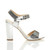 Right side view of Silver PU High Block Heel Sandals