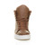 Front view of Tan PU Flat Lace Up Hi-Top Trainers Ankle Boots