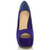 Front view of Cobalt Blue Suede High Heel Platform Peep Toe Court Shoes