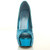 Front view of Blue Glitter High Heel Platform Peep Toe Court Shoes