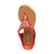 Top view of Red Gold Trim Rose Diamante T-Bar Stretch Sandals