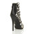 Back right side view of Black PU High Heel Strappy Lace Up Ghillie Sandals