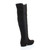 Back right side view of Black Suede Low Heel Chelsea Over The Knee Boots