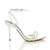 Right side view of White PU High Heel Strappy Barely There Ankle Strap Stiletto Sandals