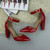 Closeup view of features of Red Patent High Block Heel Ankle Strap Pointed Court Shoes
