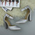 Closeup view of features of Silver Glitter High Block Heel Ankle Strap Pointed Court Shoes