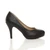 Right side view of Black PU High Heel Platform Court Shoes Right side view of Black PU High Heel Platform Court Shoes