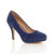 Front right side view of Cobalt Blue Suede High Heel Platform Court Shoes Front right side view of Cobalt Blue Suede High Heel Platform Court Shoes