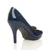 Back right side view of Navy Patent High Heel Platform Court Shoes Back right side view of Navy Patent High Heel Platform Court Shoes