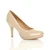 Front right side view of Nude Patent High Heel Platform Court Shoes Front right side view of Nude Patent High Heel Platform Court Shoes