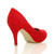 Back right side view of Red Suede High Heel Platform Court Shoes Back right side view of Red Suede High Heel Platform Court Shoes