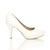 Right side view of White Patent High Heel Platform Court Shoes Right side view of White Patent High Heel Platform Court Shoes